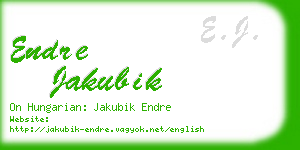 endre jakubik business card